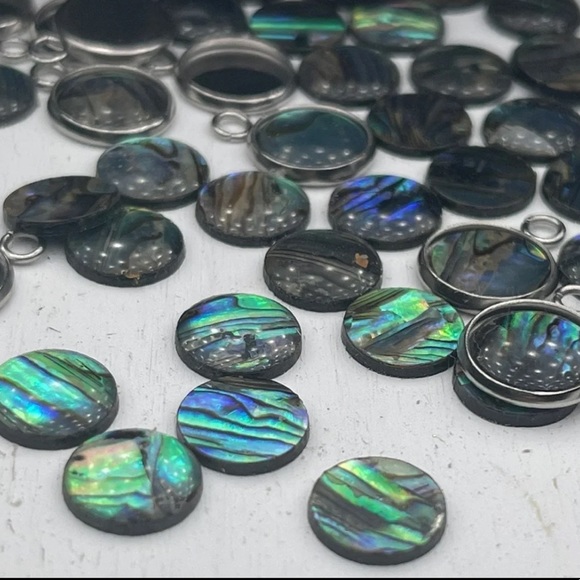 Real Paua Abalone Shell Flatbacks Stud Earrings & Bezels more DIY Jewelry Making - Picture 7 of 12